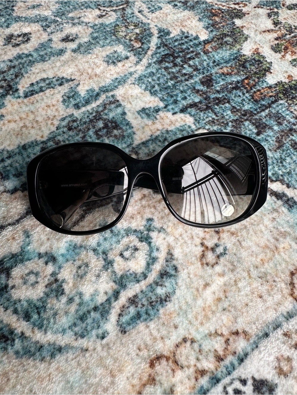 Anna Sui Black Oversized Women's Sunglasses